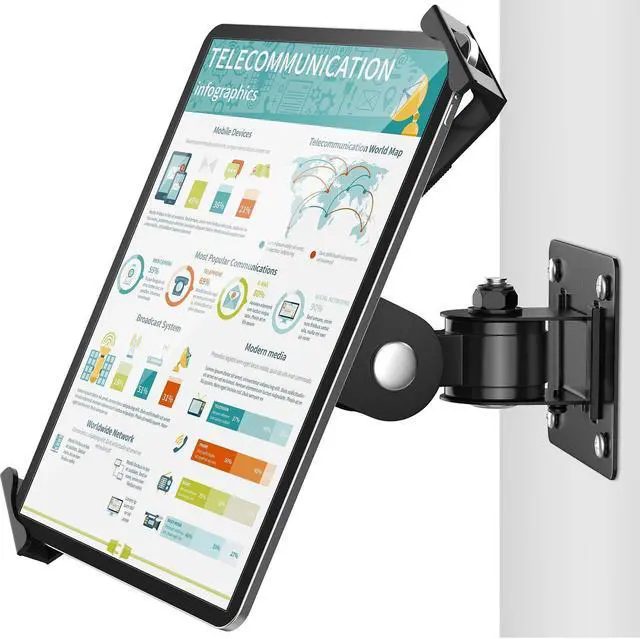 Main image of AboveTEK Tablet Wall Mount -360deg Rotation iPad Wall Holder for Retail & Business, Anti Theft iPad Stand Fits 7"-11" Tablets Including iPad Pro/Air/Mini, Galaxy Tab - Security Lock & Key - (Black)