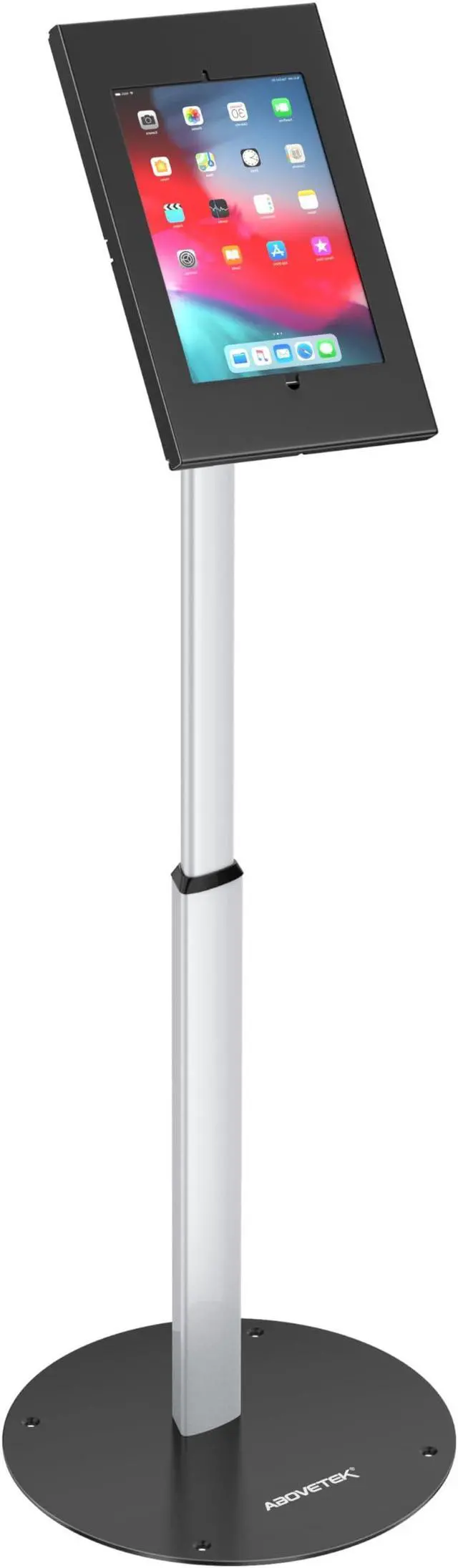 Main image of AboveTEK Anti Theft iPad Floor Stand, Robust Security Kiosk POS Tablet Stand, Height Adjustable Secure Holder Enclosure w/Lock and Key Mechanism for iPad/iPad Air/iPad Pro, Ideal for Retail Business