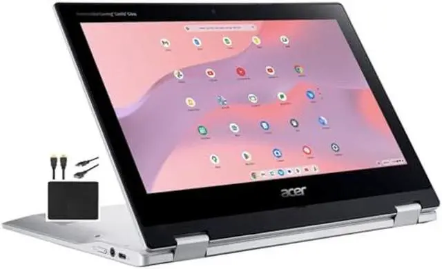 Main image of acer 2023 Newest X360 Chromebook Spin 2-in-1 Convertible Laptop Student Business,8-Core MediaTek MT8183C Processor,11.6' HD Touch IPS,4GB RAM,64GB eMMC,WiFi 5,Chrome OS+MarXSolCables,Pure Silver