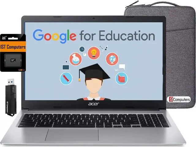 Main image of acer Chromebook 315 15.6" FHD (Intel Celeron N4500, 4GB RAM, 192GB Storage (64GB eMMC + 128GB IST SD Card) Home & Student Laptop, Long Battery Life, Wi-Fi, Webcam, SD Card Reader, Chrome OS, Silver