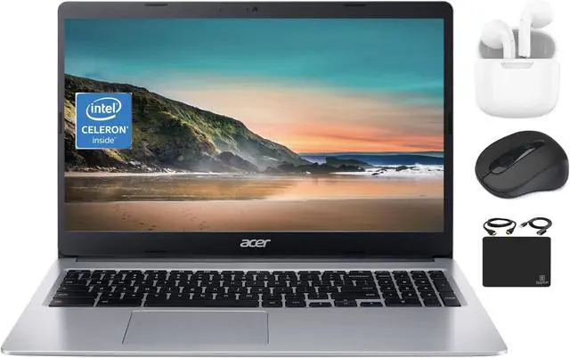 Main image of Acer Chromebook 2023 Flagship Laptop Computer Thin Light, 15.6" HD Display, Dual Core Intel Celeron N4020 (Upto 2.80 GHz), 4GB RAM, 64GB eMMC, Webcam, WiFi, Long Battery, Chrome OS+HubxcelAccessory