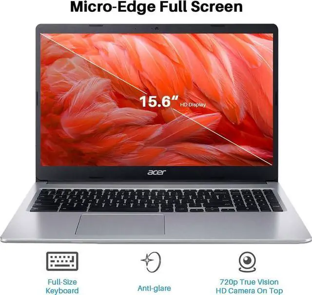 Alt view image 4 of 5 - Acer Chromebook 315 Laptop Computer for 2024 Business Student, 15.6" HD Display, Intel Celeron N4020, 4GB RAM, 192GB Storage (64GB eMMC +128GB Card), WiFi, 12+ Hrs Battery, Chrome OS +MarxsolAccessory