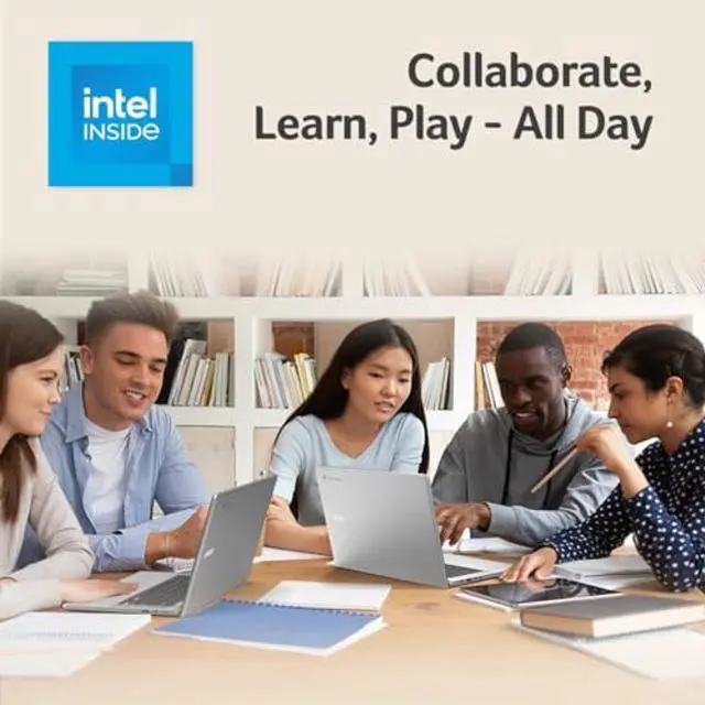 Alt view image 3 of 5 - Acer Chromebook 314 CB314-4H-C2UW Laptop | Intel Processor N100 | 14" Full HD (1920 x 1080) IPS Display | 4GB LPDDR5 | 64GB eMMC | Intel Wireless Wi-Fi 6E AX211 | Chrome OS | Pure Silver