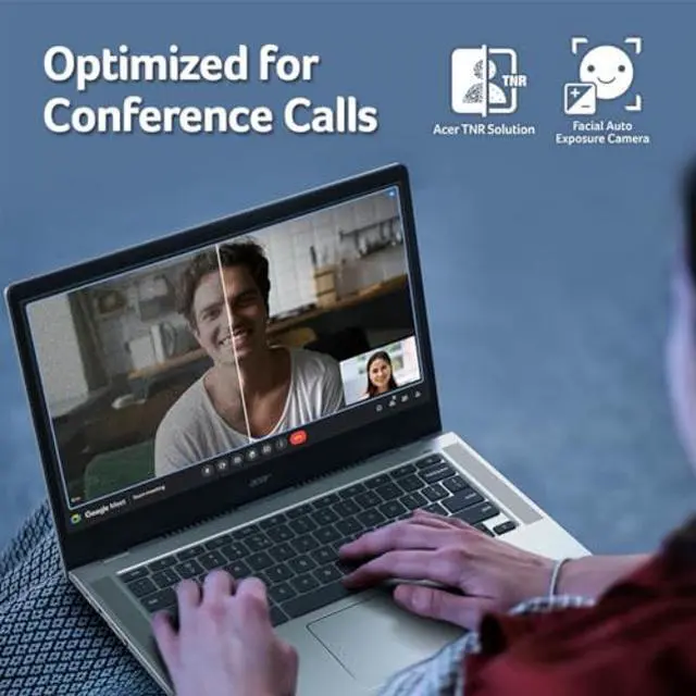 Alt view image 5 of 5 - Acer Chromebook 314 CB314-4H-C2UW Laptop | Intel Processor N100 | 14" Full HD (1920 x 1080) IPS Display | 4GB LPDDR5 | 64GB eMMC | Intel Wireless Wi-Fi 6E AX211 | Chrome OS | Pure Silver