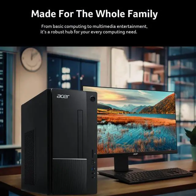 Alt view image 4 of 5 - Acer Aspire TC-1770-UR11 Desktop | 13th Gen Intel Core i5-13400 10-Core Processor | 8GB 3200MHz DDR4 | 512GB M.2 2280 PCIe Gen 4 SSD | SD Card Reader | Intel Wi-Fi 6E AX211 | Windows 11 Home,Black