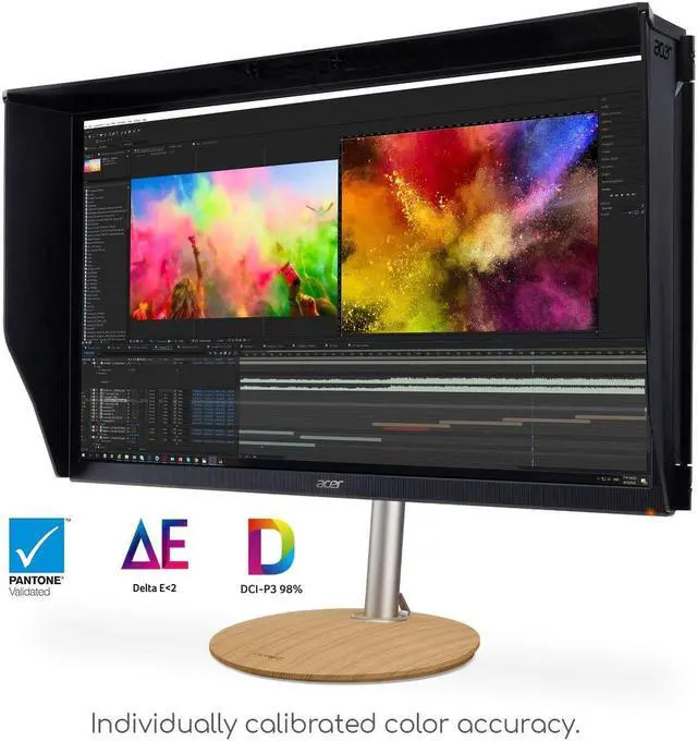 Alt view image 3 of 5 - ConceptD CP3 CP3271U Vbmiippruzx 27" WQHD 2560 x 1440 IPS Adaptive Sync Monitor, PANTONE Validated, DisplayHDR400, 165Hz, Up to 0.7ms, DCI-P3, Delta E<2 (Display Port, 2 x HDMI, USB Type-C, USB ports)