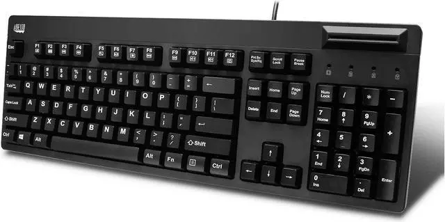 Alt view image 3 of 5 - Adesso EasyTouch 630SB-TAA Smart Card Reader Keyboard with Large Print Keys