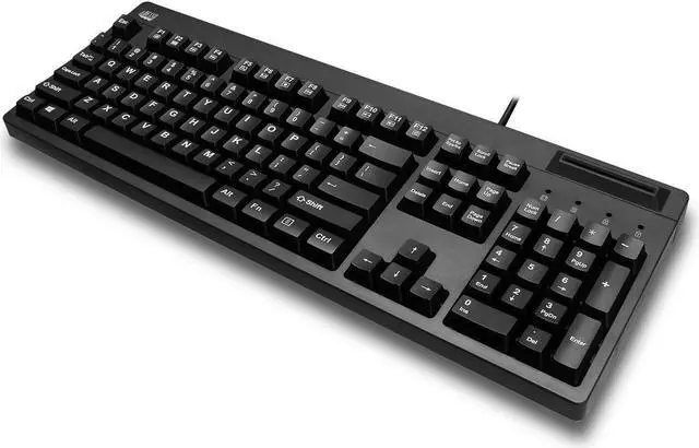 Alt view image 4 of 5 - Adesso EasyTouch 630SB-TAA Smart Card Reader Keyboard with Large Print Keys