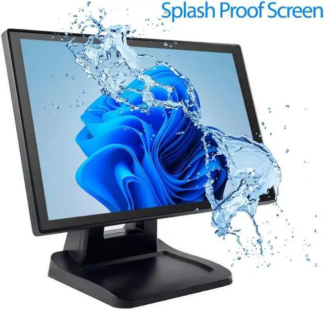 Alt view image 2 of 5 - 15.6 Inch 1920 x 1080 FHD IPS Touchscreen POS Monitor Metal Housing, 10 Points Touch HDMI VGA, Waterproof Dustproof Screen 1080P, Indusitrial, Office, Retail, Gym, Warehouse