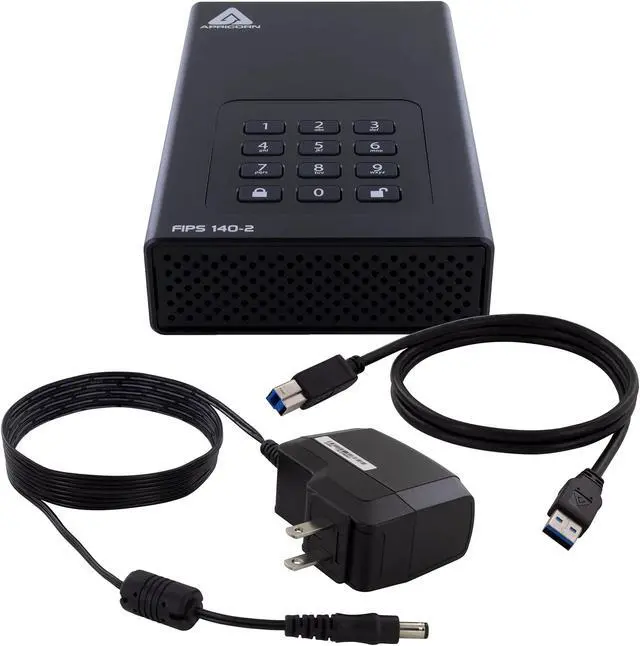 Alt view image 3 of 5 - Apricorn 6TB Aegis Desktop Padlock FIPS 140-2 Validated 256-Bit Encrypted Hard Drive (ADT-3PL256F-6000)