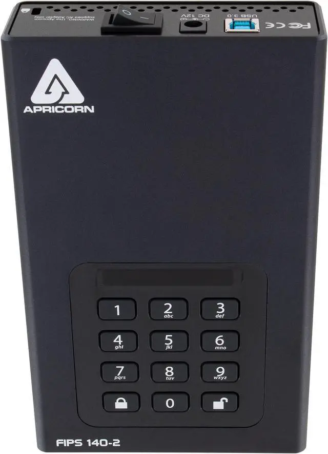 Alt view image 5 of 5 - Apricorn 6TB Aegis Desktop Padlock FIPS 140-2 Validated 256-Bit Encrypted Hard Drive (ADT-3PL256F-6000)