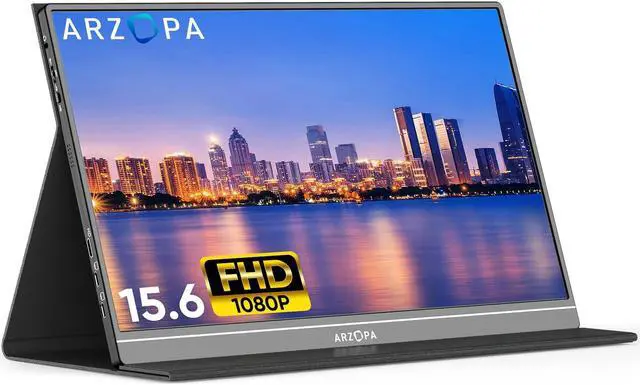 Alt view image 2 of 5 - ARZOPA Portable Monitor & Tablet Stand, 15.6'' 1080P FHD Laptop Monitor & Adjustable & Foldable Sturdy Portable Monitor Stand Combination