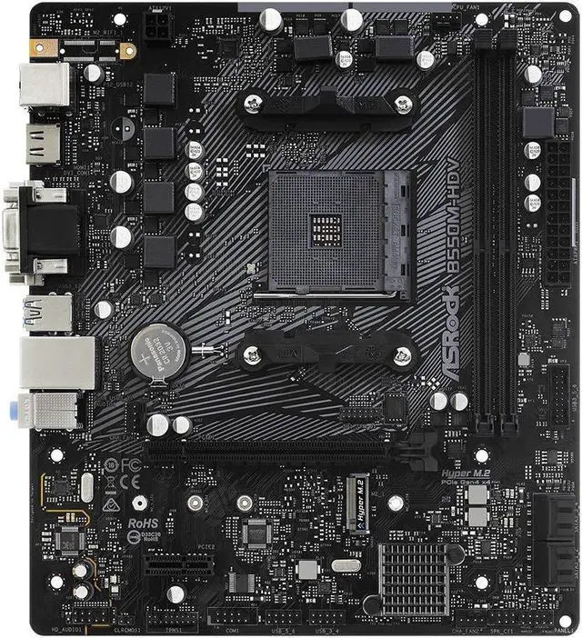 Alt view image 2 of 5 - ASRock B550M-HDV Supports 3rd Gen AMD AM4 Ryzen(tm) / Future AMD Ryzen(tm) Processors Motherboard