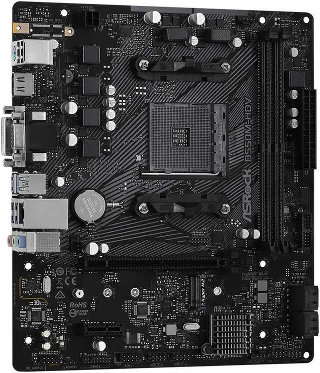 Alt view image 4 of 5 - ASRock B550M-HDV Supports 3rd Gen AMD AM4 Ryzen(tm) / Future AMD Ryzen(tm) Processors Motherboard