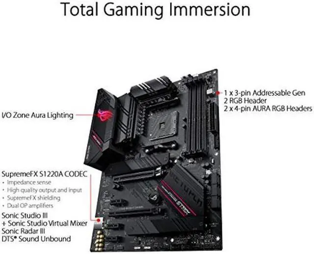 Alt view image 4 of 5 - ASUS ROG Strix B550-F Gaming AMD AM4 Zen 3 Ryzen 5000 & 3rd Gen Ryzen ATX Motherboard (PCIe 4.0, 2.5Gb LAN, BIOS Flashback, HDMI 2.1, Addressable Gen 2 RGB Header and Aura Sync)
