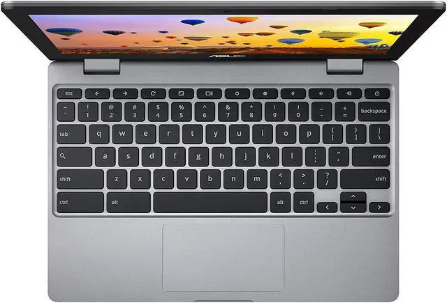 Alt view image 2 of 2 - ASUS Chromebook C223 11.6" HD Chromebook Laptop, Intel Dual-Core Celeron N3350 Processor (up to 2.4GHz), 4GB RAM, 32GB eMMC Storage, Premium Design, Grey, C223NA-DH02