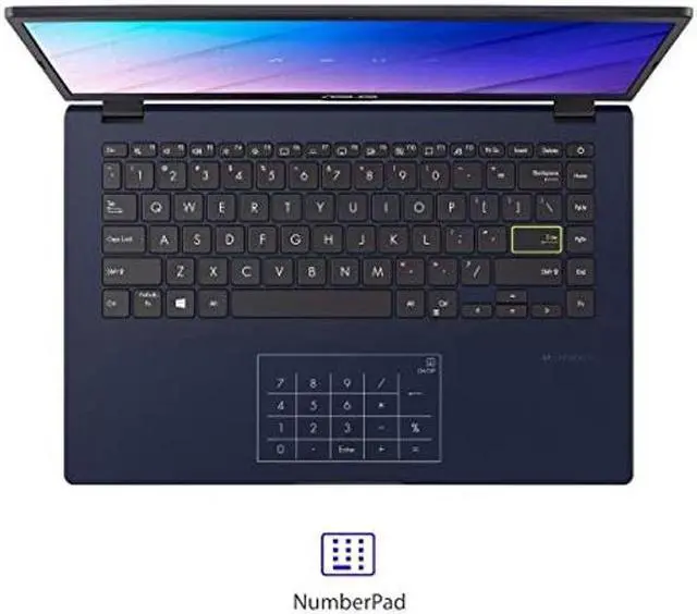 Alt view image 5 of 5 - ASUS L410 MA-DB02 Ultra Thin Laptop, 14" FHD Display, Intel Celeron N4020 Processor, 4GB RAM, 64GB Storage, NumberPad, Windows 10 Home in S Mode, Star Black