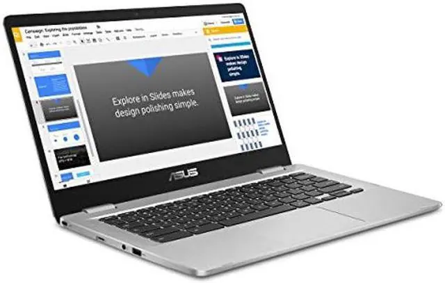 Alt view image 3 of 5 - ASUS Chromebook C423, 14.0" FHD NanoEdge-display with 180 Degree-Hinge, Intel Celeron N3350-Processor, 4GB-RAM, 32GB eMMC Storage, Zero-Touch Enrollment, Chrome OS, Silver, C423NA-DB42F