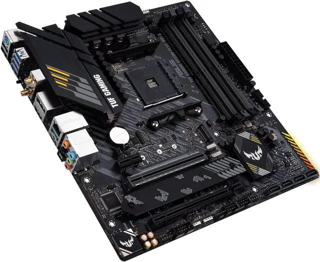 Alt view image 3 of 5 - ASUS TUF GAMING B550M-PLUS WiFi II AMD AM4 (3rd Gen Ryzen) microATX motherboard (PCIe 4.0, WiFi 6 2.5Gb LAN, BIOS FlashBack, HDMI 2.1, USB 3.2 Gen 2, Addressable Gen 2 RGB header and AURA Sync)