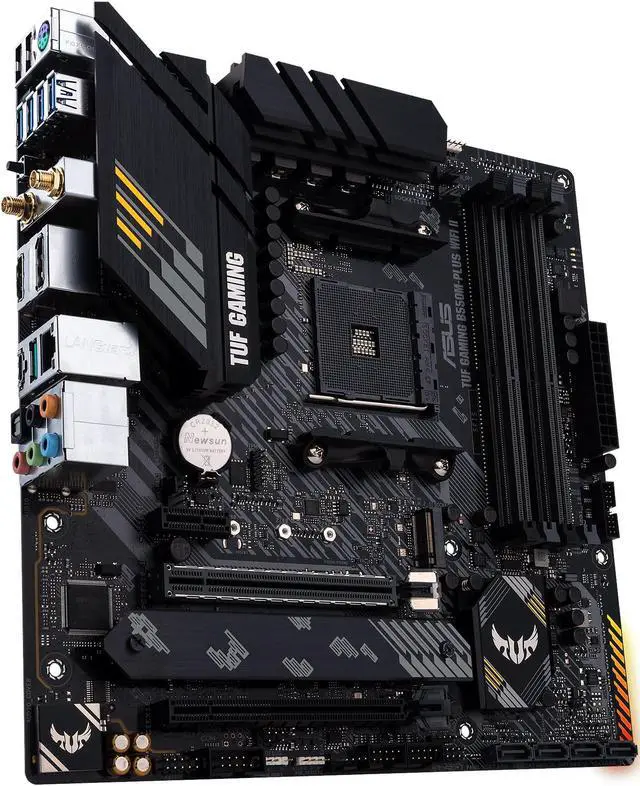 Alt view image 4 of 5 - ASUS TUF GAMING B550M-PLUS WiFi II AMD AM4 (3rd Gen Ryzen) microATX motherboard (PCIe 4.0, WiFi 6 2.5Gb LAN, BIOS FlashBack, HDMI 2.1, USB 3.2 Gen 2, Addressable Gen 2 RGB header and AURA Sync)