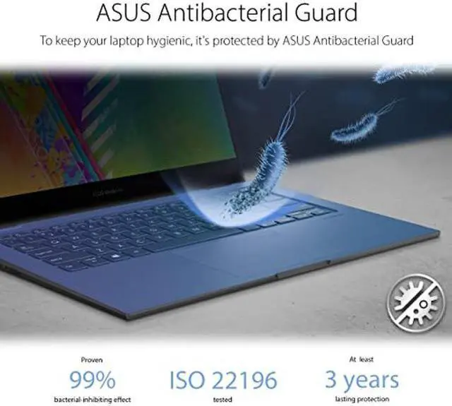 Alt view image 3 of 5 - ASUS VivoBook Go 14 Flip Thin and Light 2-in-1 Laptop, 14 inch HD Touch, Intel Celeron N4500 CPU, UHD Graphics, 4GB RAM, 64GB eMMC, NumberPad, Windows 11 Home in S Mode, Quiet Blue, J1400KA-DS02T