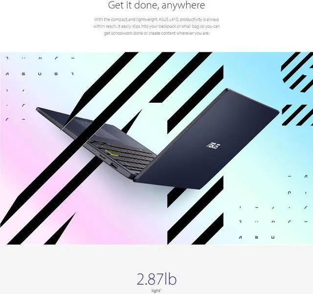 Alt view image 4 of 5 - ASUS Vivobook Go 14" FHD Laptop, Intel Celeron N4020, Wi-Fi 5, USB Type-C, 12Hrs Battery Life, Windows 11 Home in S Mode, w/HDMI (4GB RAM | 64GB SSD)