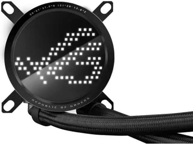 Alt view image 5 of 5 - ASUS ROG RYUO III 360 ARGB All-in-one AIO Liquid CPU Cooler 360mm Radiator, Asetek 8th gen Pump Solution, Anime Matrix(tm) LED Display and ROG AF 12S ARGB Fan.