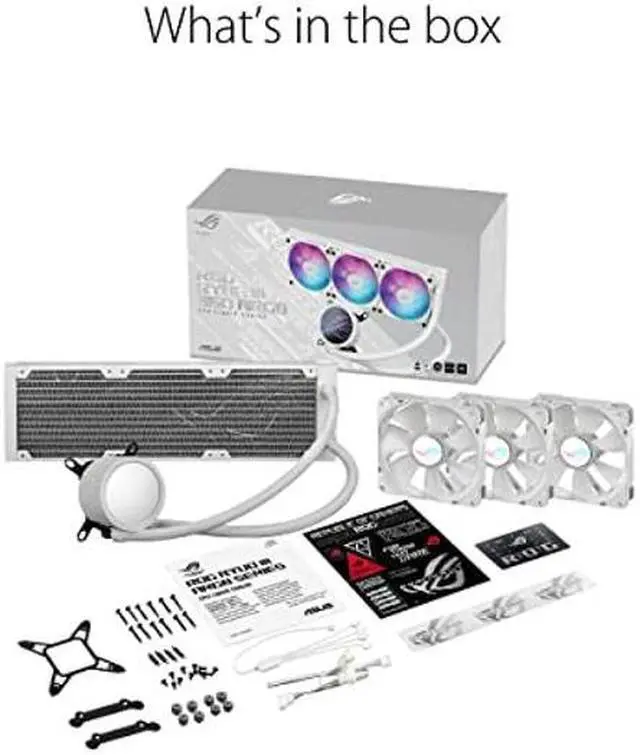 Alt view image 4 of 5 - ASUS ROG RYUO III 360 ARGB White Edition All-in-one AIO Liquid CPU Cooler 360mm Radiator, Asetek 8th gen Pump Solution, Anime Matrix(tm) LED Display and ROG AF 12S ARGB Fan.