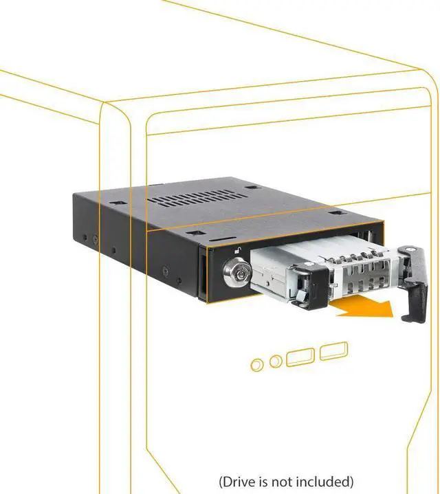 Alt view image 5 of 5 - ICY DOCK Rugged Full Metal 2.5" SAS/SATA HDD & SSD Mobile Rack for External 3.5" Drive Bay | ToughArmor MB991IK-B