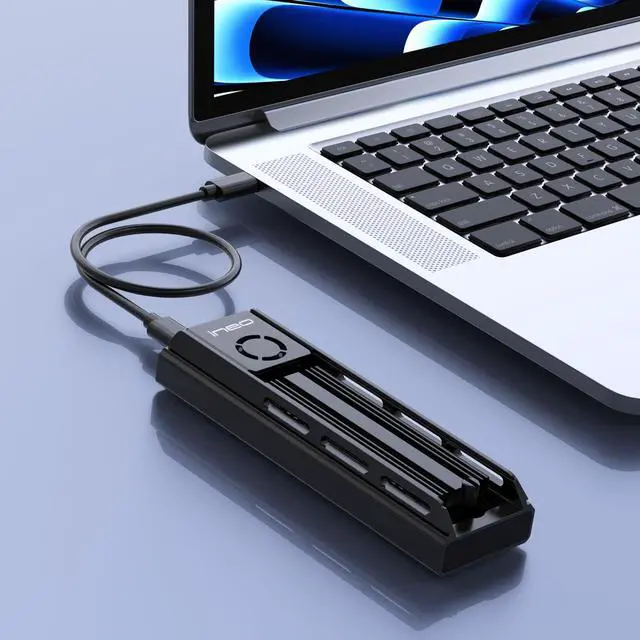 Alt view image 2 of 2 - ineo M.2 NVMe SATA SSD 20Gbps Docking Station, 20Gbps External Dockingwith Cooling Fan, M2 PCIe NGFF M Key B+M Key, RTL9220DP [2630]