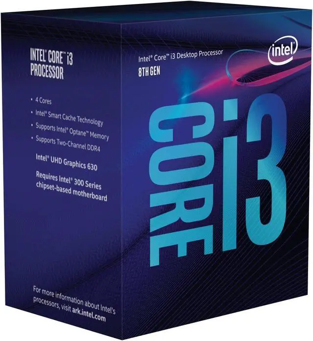 Alt view image 2 of 5 - Intel Core i3-8100 Desktop Processor 4 Cores up to 3.6 GHz Turbo Unlocked LGA1151 300 Series 95W
