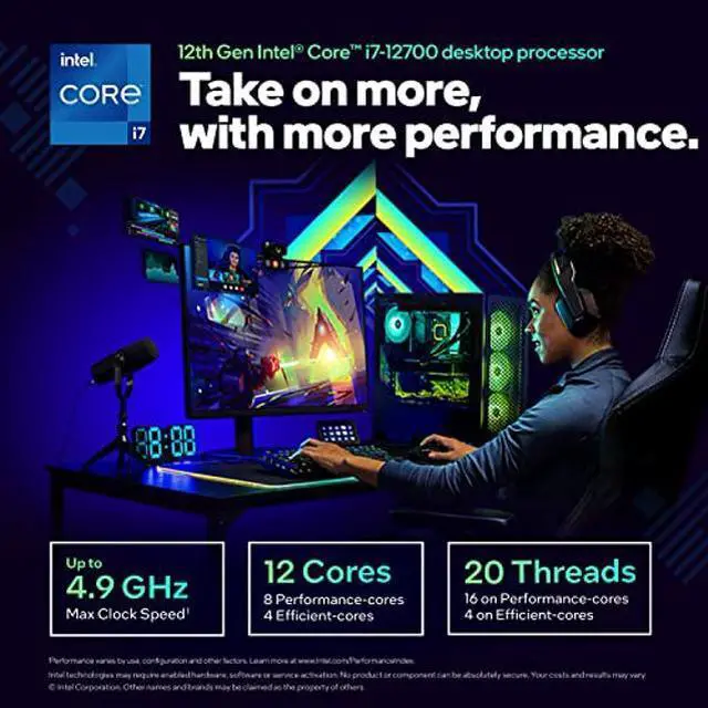 Alt view image 3 of 5 - Intel Core i7-12700 Alder Lake CPU LGA 1700 2.1 GHz 12-Core 65W 25MB Cache Desktop Processor