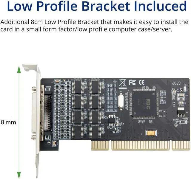 Alt view image 5 of 5 - IO Crest 8 Port Serial DB9 RS-232 PCI Controller Card RDC C6238 Chipset SI-PCI15068