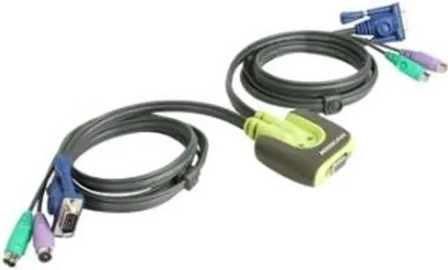 Alt view image 3 of 3 - IOGEAR 2-Port MiniView Micro PS/2 KVM Switch with 2 Cables, GCS62