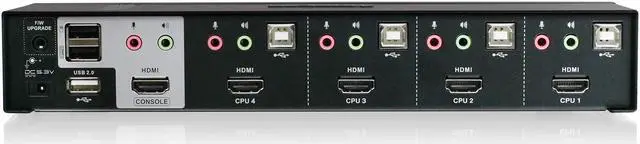 Alt view image 2 of 4 - IOGEAR 4-Port HDMI and DisplayPort KVMP Kit with USB Hub and Audio, w/Full Set of Cables, (GCS1794DPKIT TAA Compliant)