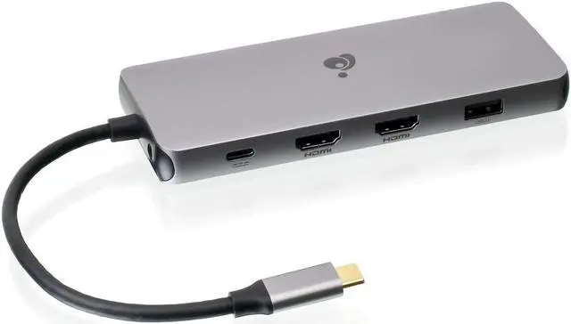 Alt view image 2 of 5 - IOGEAR USB-C Triple Display Dock Station - 4K 60Hz - 2 HDMI - 1 DisplayPort - 2 USB 2-2 USB 3 - Ethernet - 3.5mm Audio - USB-C 100W PD - MacBook Pro/Air Thunderbolt 3 - Type C Laptop - GUD3C4K3P