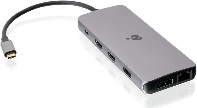 Alt view image 3 of 5 - IOGEAR USB-C Triple Display Dock Station - 4K 60Hz - 2 HDMI - 1 DisplayPort - 2 USB 2-2 USB 3 - Ethernet - 3.5mm Audio - USB-C 100W PD - MacBook Pro/Air Thunderbolt 3 - Type C Laptop - GUD3C4K3P