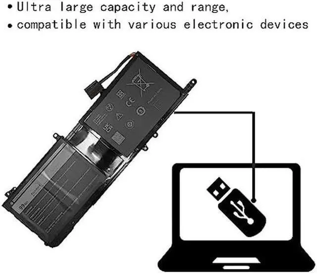 Alt view image 3 of 5 - 9NJM1 01D82 44T2R HF250 MG2YH 0546FF 546FF 0HF250 Laptop Battery Replacement for Dell Alienware 15 R3 R4 17 R4 R5 ALW17C-D1738 D1748 D1758 D1848 D2738 D2748 D2758 R1748 P31E001(11.4V 99Wh)
