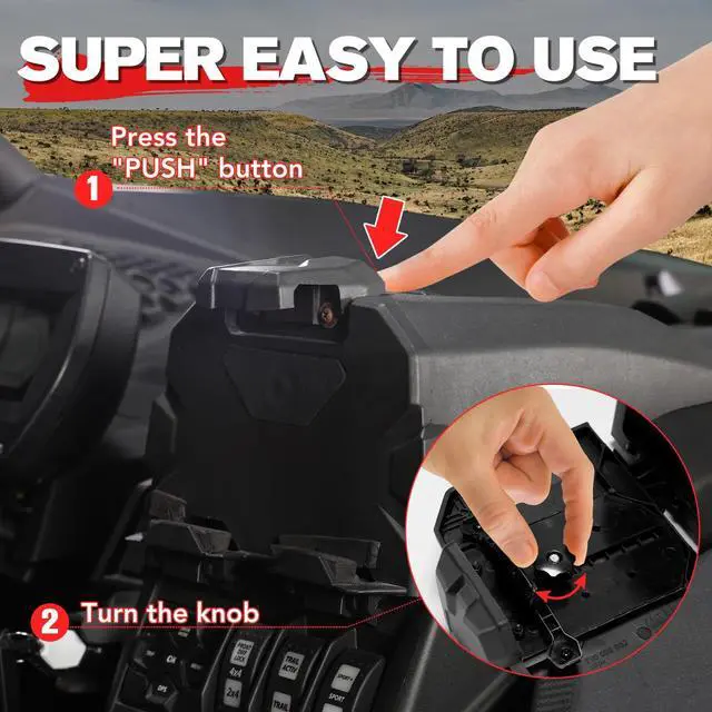 Alt view image 3 of 5 - A & UTV PRO X3 Electronic Device Tablet Holder, Phone Ipad GPS Holder Compatible with 2017-2024 Can Am Maverick X3 Storage Box Accessiories, Replace OEM # 715002874