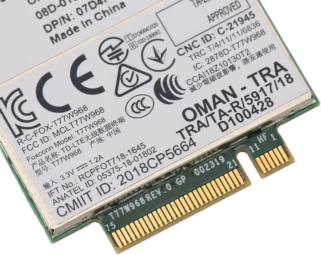 Alt view image 4 of 5 - DW5821E 3G/4G/5G Wireless Card, Network Adapter WiFi Card, for PCI Express M.2 Specification 3042 Type Key.B Slot, for PC, Laptops