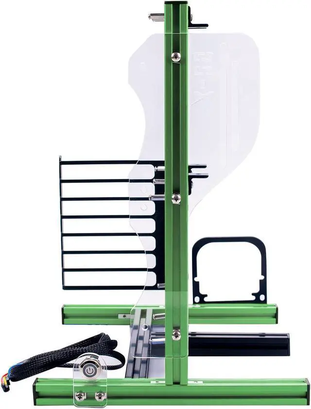 Alt view image 2 of 5 - DIY ITX MATX ATX Computer Open Air Case, Aluminum Open Frame Computer Case, PC Test Bench Vertical Motherboard Chassis DIY Kit(Green Black)