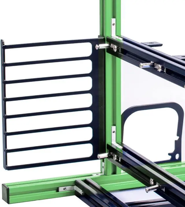 Alt view image 5 of 5 - DIY ITX MATX ATX Computer Open Air Case, Aluminum Open Frame Computer Case, PC Test Bench Vertical Motherboard Chassis DIY Kit(Green Black)