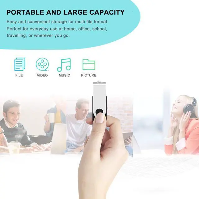 Alt view image 4 of 5 - 10pcs Colorful 2GB USB 2.0 Flash Drives and 10pcs Black 2GB USB 2.0 Thumb Drives Bundle - 20 Pack by Aiibe