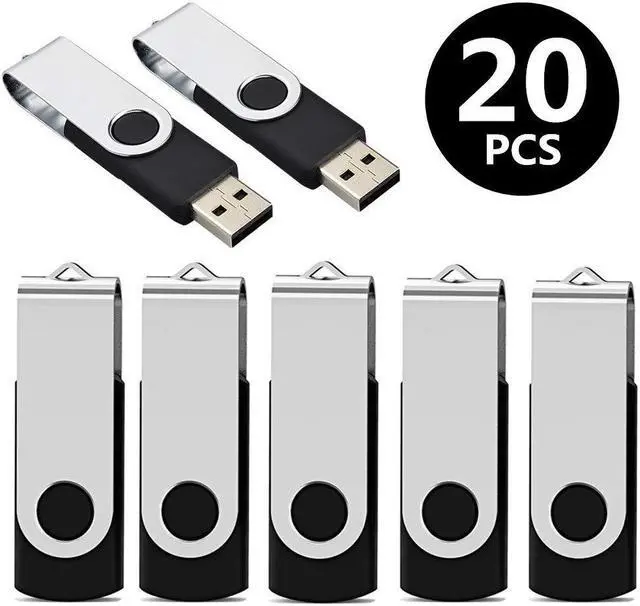 Alt view image 2 of 5 - Aiibe 4GB Flash Drive 20 Pack USB Flash Drives Bulk USB 2.0 Thumb Drives Zip Drive Fold Stoage Memory Stick Jump Drives 4GB with LED Status Light (4G, 20 Pack, Black)
