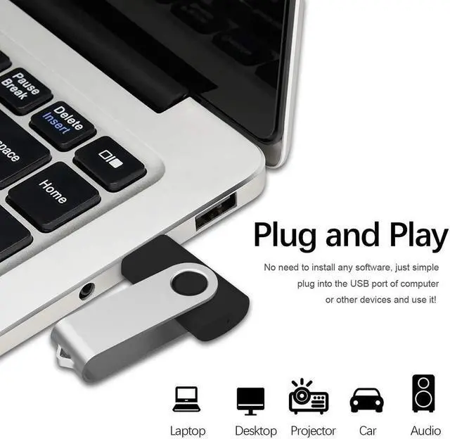 Alt view image 4 of 5 - Aiibe 4GB Flash Drive 20 Pack USB Flash Drives Bulk USB 2.0 Thumb Drives Zip Drive Fold Stoage Memory Stick Jump Drives 4GB with LED Status Light (4G, 20 Pack, Black)