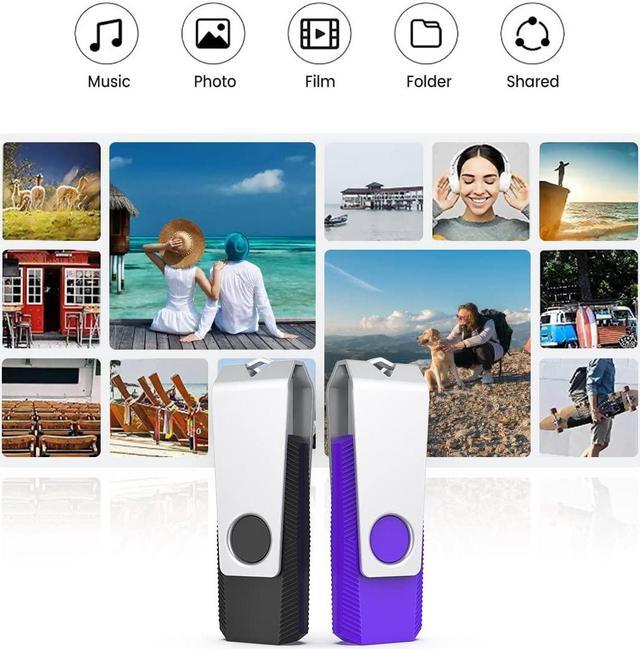 Alt view image 5 of 5 - Aiibe 128GB Flash Drive 3.0 5 Pack 128GB USB 3.0 Flash Drive Thumb Drive 128GB Memory Stick Pen Drive Jump Drives 128GB USB Drive Multi Pack (128G, 5 Mixed Colors: Black Red Cyan Green Purple)