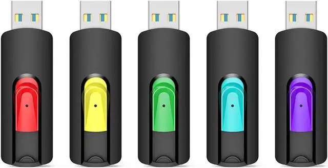 Main image of Aiibe 128GB USB 3.0 Flash Drive 5 Pack 128GB Flash Drive USB 3.0 Thumb Drive Bulk USB Memory Stick Pen Drive Jump Drives 128GB USB Drive (5 Pack, Red Green Cyan Yellow Purple)