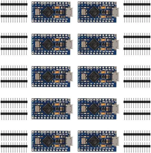 Main image of AITRIP Pro Micro ATmega32U4 5V/16MHz Module Board, Replace with ATmega328 Pro Mini Compatible with Arduino with 2 Row pin Header 10pack