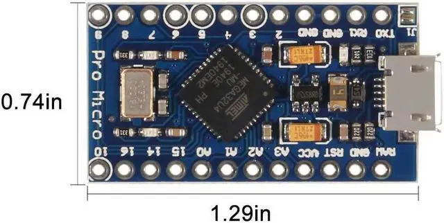 Alt view image 3 of 5 - AITRIP Pro Micro ATmega32U4 5V/16MHz Module Board, Replace with ATmega328 Pro Mini Compatible with Arduino with 2 Row pin Header 10pack