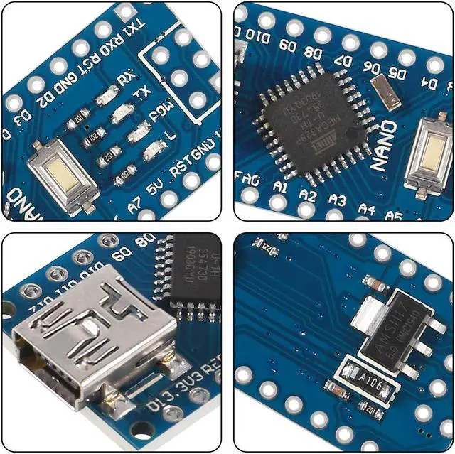Alt view image 3 of 4 - AITRIP 10pcs for Nano V3.0 Micro Controller Module,ATmega328P Moudle Nano Board CH340 Without USB Cable Compatible with Arduino Nano V3.0